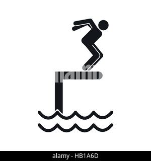Il salto in un pool icona Illustrazione Vettoriale