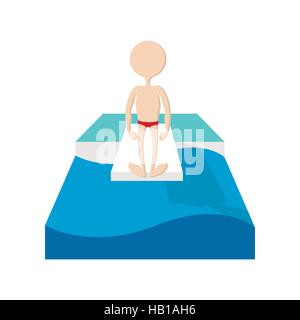 Il salto in un pool icona cartoon Illustrazione Vettoriale