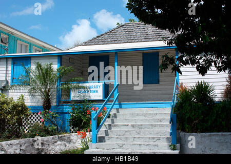 La biblioteca di Georgetown, grande Exuma, Bahamas Foto Stock