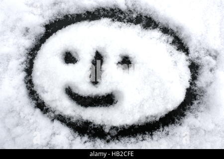 Smile, dipinta in neve Foto Stock