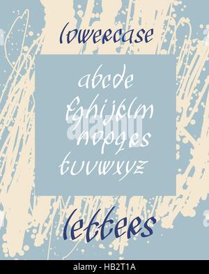 Font di minuscole lettere. Alfabeto inglese tutte le lettere. Disegnata a mano la calligrafia. Illustrazione Vettoriale. Illustrazione Vettoriale