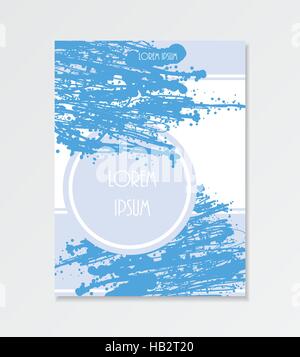 Modello di copertura. Presentazione verticale disegno vettoriale. Brochure lo sfondo della pagina. Abstract di colore blu layout opuscolo. Illustrazione Vettoriale