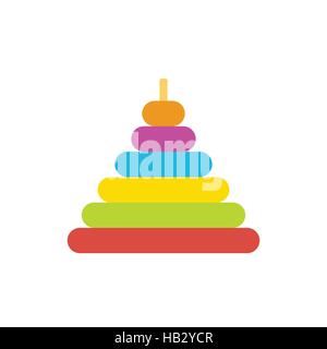 Piramide giocattolo icona piatta Illustrazione Vettoriale