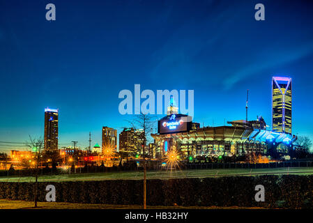 Skyline della città di Charlotte in North Carolina Foto Stock