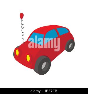 Giocattolo auto rossa icona cartoon Illustrazione Vettoriale