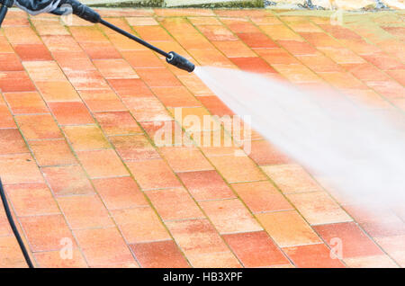 Lavaggio ad alta pressione Foto Stock