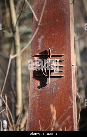 Ferro da stiro con la chiave di violino Foto Stock