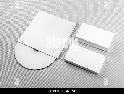 Blank business cards e CD Foto Stock