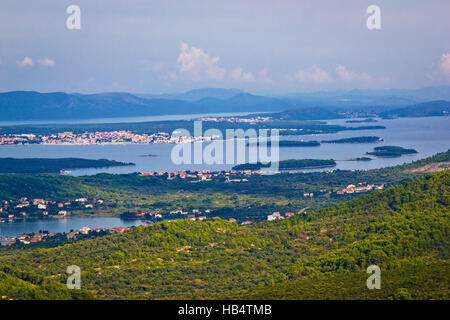 Le isole croate arcipelago vista aerea Foto Stock