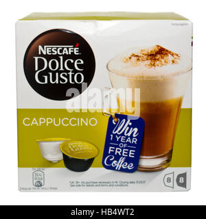 Scatola del Nescafe Dolce Gusto Cappuccino capsule Foto Stock