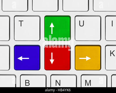 Pulsanti freccia sulla tastiera del computer Foto Stock