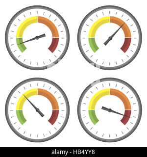 Set di icone di manometro Foto Stock