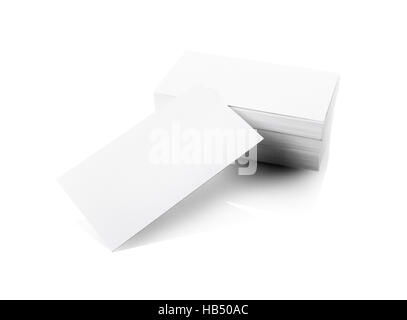 Pila di blank business cards Foto Stock