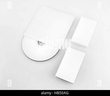 Blank business cards e CD Foto Stock