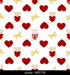 Orsacchiotto di peluche Valentines Day Card Illustrazione Vettoriale