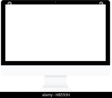 Computer design piatto disegno vettoriale su sfondo bianco Illustrazione Vettoriale