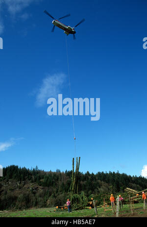 Registrazione in elicottero Foto Stock