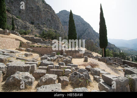 Il sito archeologico di Delfi in Grecia Foto Stock