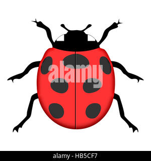 Ladybug graphic design su una superficie trasparente o sfinestratura dello sfondo. Foto Stock