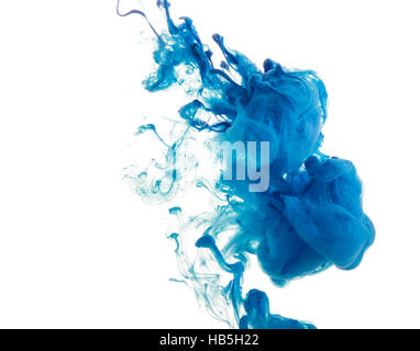 Abstract della vernice blu in acqua Foto Stock
