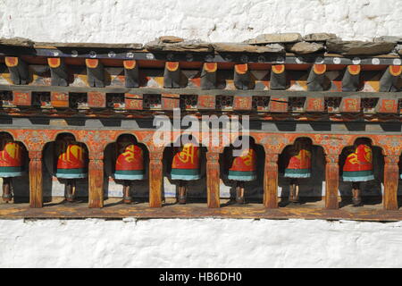 Dipinti su Kyichu Lhakhang, Bhutan Foto Stock