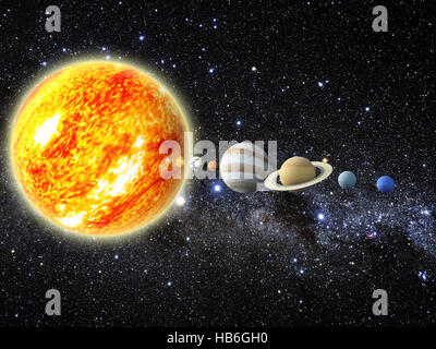 Sistema solare Foto Stock