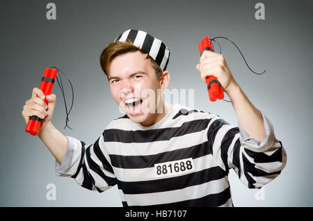 Funny detenuto in carcere concept Foto Stock