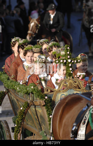 Leonhardi processione in Bad Tölz Foto Stock