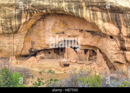 Rovine Anasazi, Oak Tree House, Mesa Verde National Park, sito Patrimonio Mondiale dell'UNESCO, 600 D.C. - 1.300 D.C., Colorado, STATI UNITI D'AMERICA Foto Stock