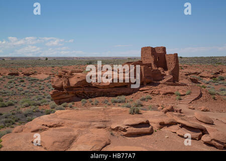 Wukoki Pueblo, abitata da circa 1.100 Annuncio a 1.250 AD, Wupatki National Monument, Arizona, Stati Uniti d'America Foto Stock