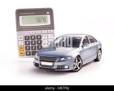 Auto e concetto calcolatrice Foto Stock