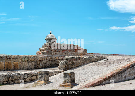 Mura difensive che circondano il vecchio centro coloniale di Cartagena, Colombia Foto Stock