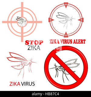 Zika segno del virus isolato Foto Stock