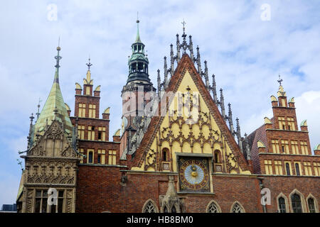 Dallo storico Municipio Wroclaw Polonia, Foto Stock