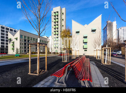 Torre di Kreuzberg, appartamenti residenziali, edifici progettati da John Hejduk, Berlino Germania Foto Stock