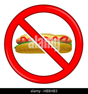 No Hot Dog segno isolato Foto Stock