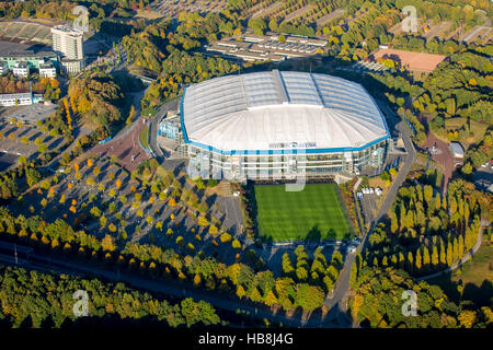 Vista aerea, Veltins Arena, Arena AufSchalke di Gelsenkirchen è lo stadio della Bundesliga tedesca club FC Schalke 04, Foto Stock