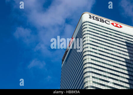 8 Canada Square a Canary Wharf, il quartier generale di HSBC in Londra, Regno Unito Foto Stock