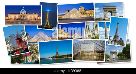 Set di Parigi foto disposti nel telaio Foto Stock