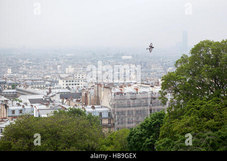 Vista su Parigi dalla cima di Montmartre Foto Stock