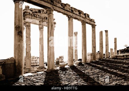 Acropoli Pergamon seppia Turchia, Foto Stock