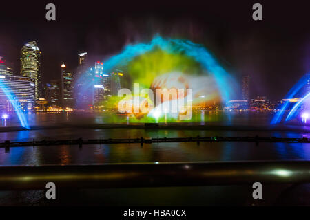 Laser show in Singapore Foto Stock