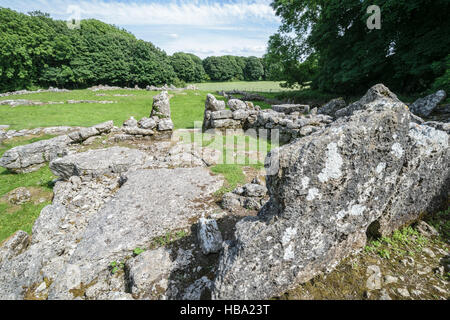 Din Romano Lligwy iv secolo insediamento Anglesey North Wales Foto Stock