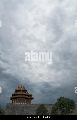 Torre di guardia della Città Proibita di Pechino Foto Stock