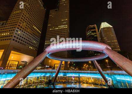 Fontana della Ricchezza in Singapore Foto Stock