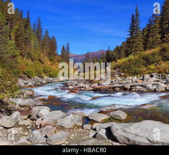 Pastorale nell'Alpino cascate di Krimml Foto Stock