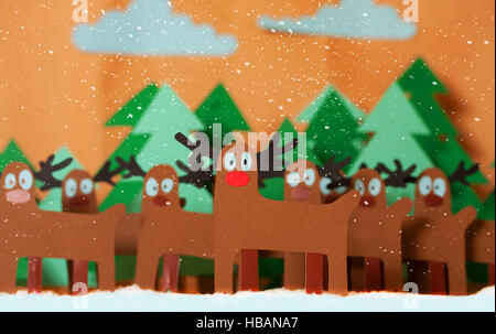 Santa cervi nel bosco Foto Stock