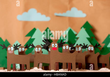 Santa cervi nel bosco Foto Stock