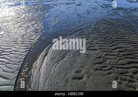 Tideway nel mare di Wadden Foto Stock