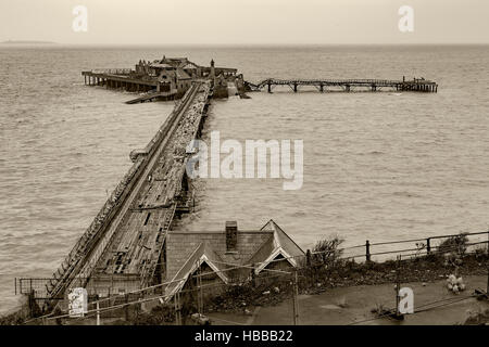 Abbandonati Birnbeck Vittoriano Peir, Weston Super Mare, North Somerset. Foto Stock